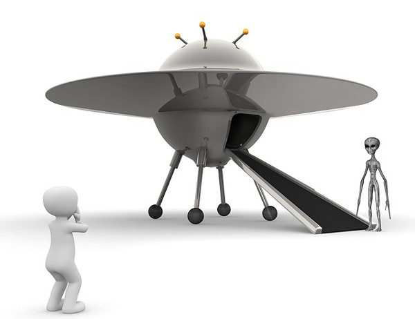 UFOと宇宙人のCG画像