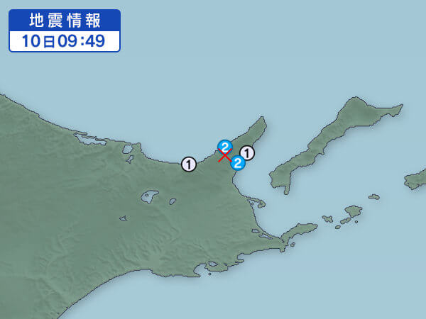 地震情報の画像