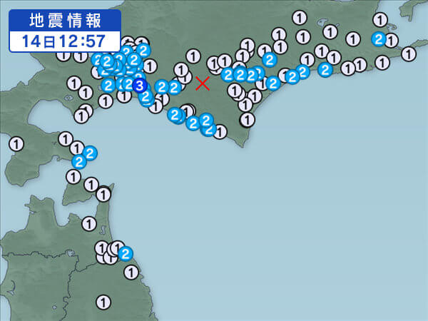 地震情報の画像