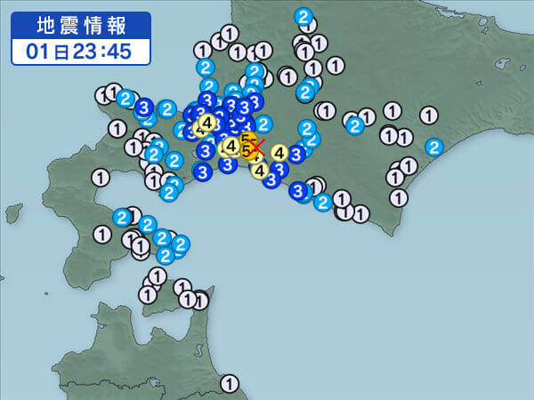 地震情報の画像