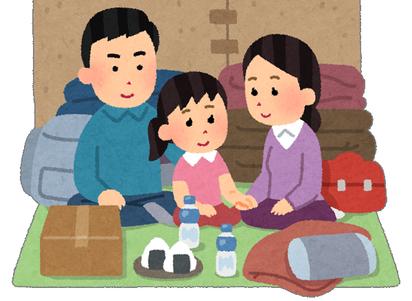 避難生活のイラスト