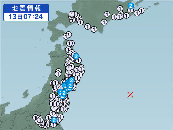 地震情報の画像