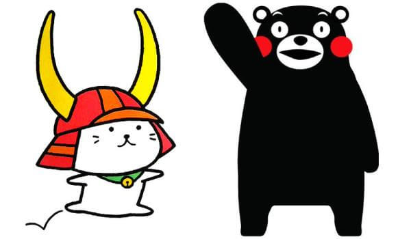 くまもんとひこにゃんのイラスト