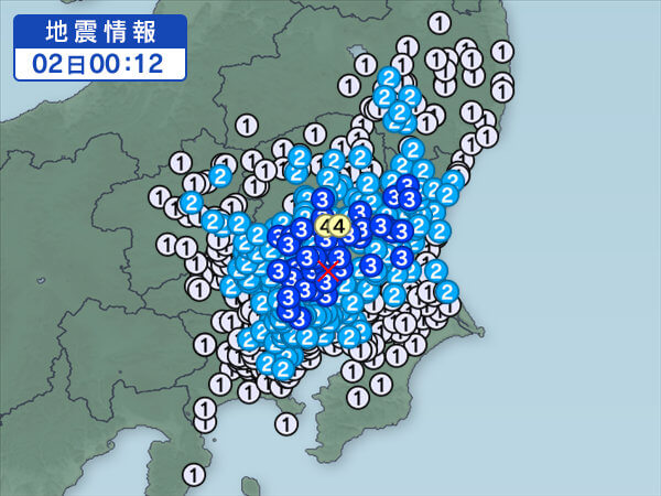 地震情報の画像