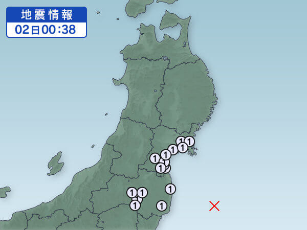 地震情報の画像