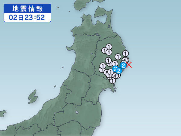 地震情報の画像
