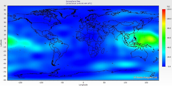 世界のTEC値のグラフ