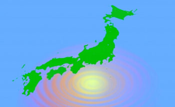 日本列島と地震のイラスト
