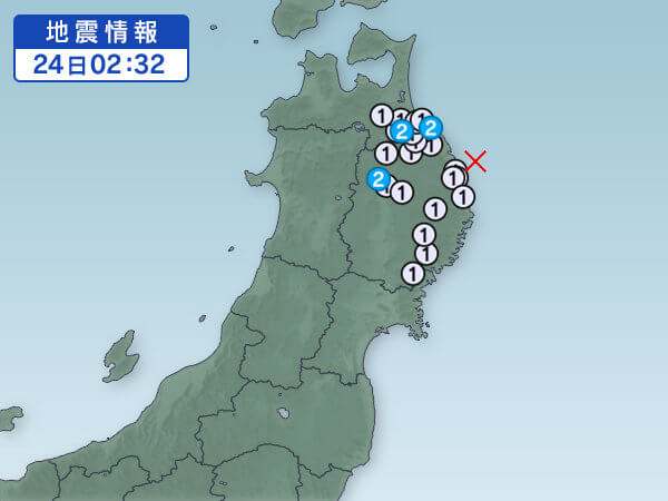 地震情報の画像