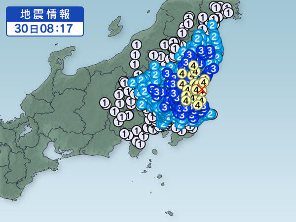地震情報の画像