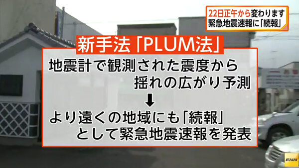 緊急地震速報の画像
