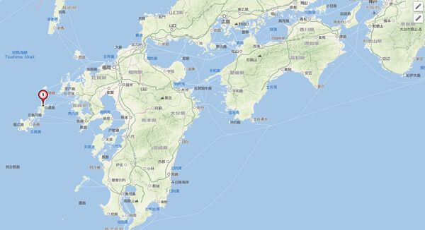 九州周辺の地図