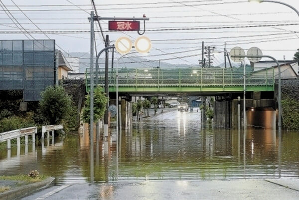 山形県で発生した水害の写真
