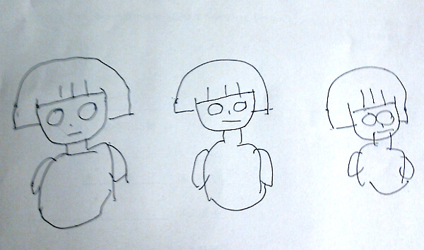 おかっぱの女の子の絵