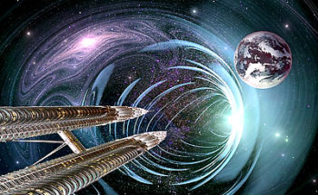 宇宙のワームホールのイラスト