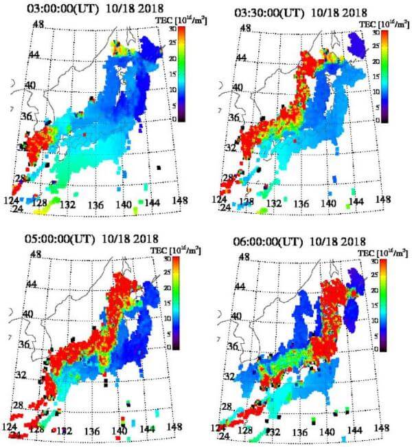 TEC値のグラフ(10月18日)