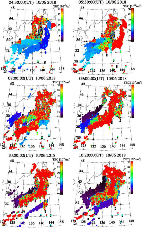 TEC値のグラフ(2018年10月6日)