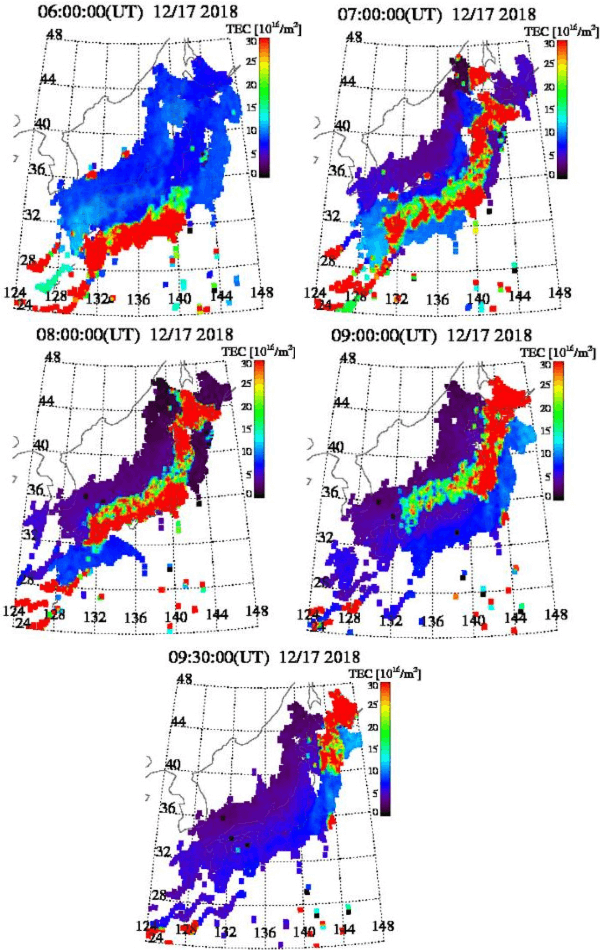 TEC値のグラフ(全電子数)