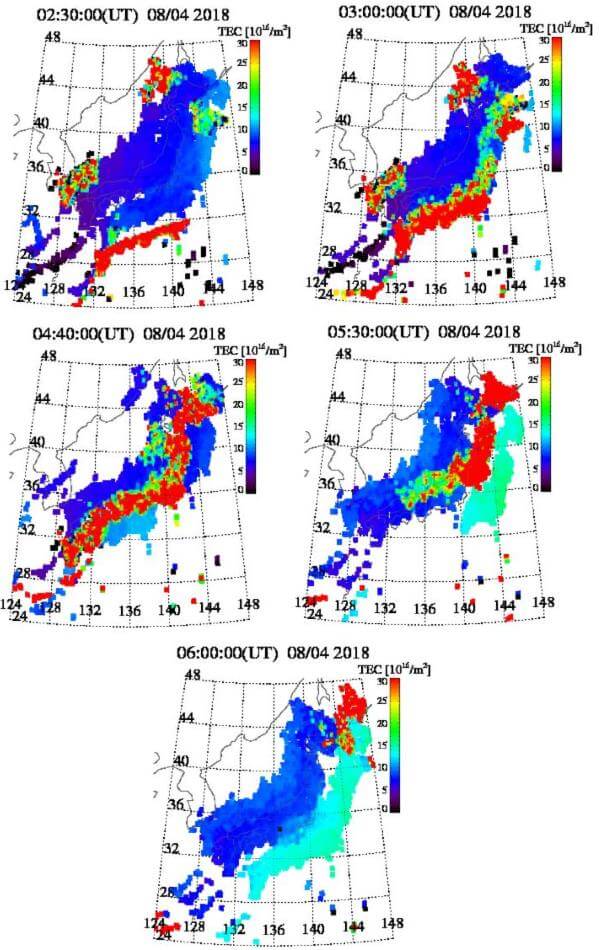 TEC値のグラフ(8月4日)
