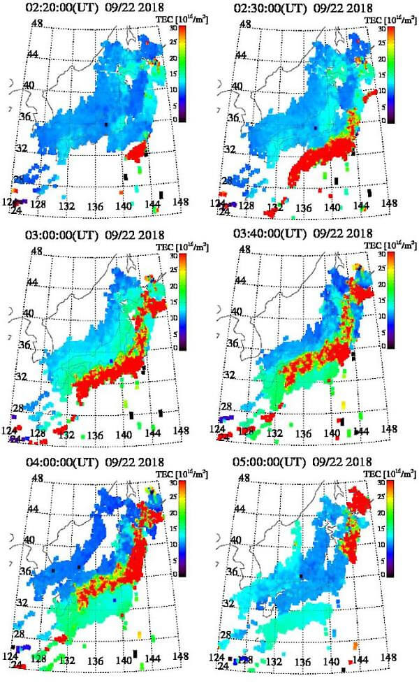 TEC値のグラフ(2018年9月22日)