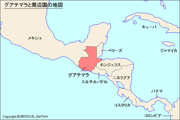 グアテマラの地図