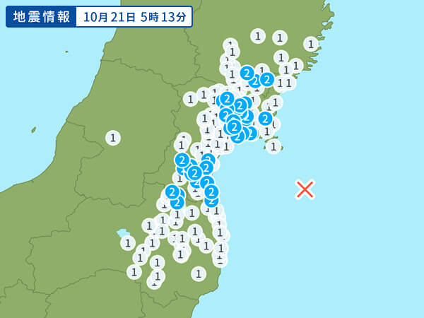 地震情報の画像