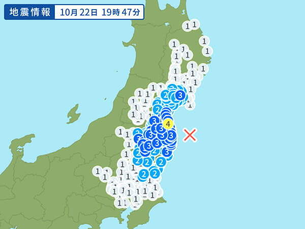 地震情報の画像