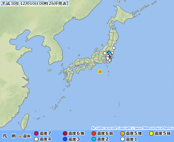 地震情報の画像