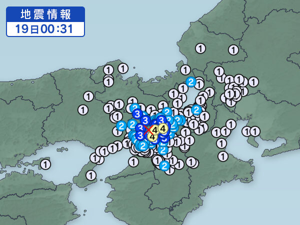 地震情報の画像