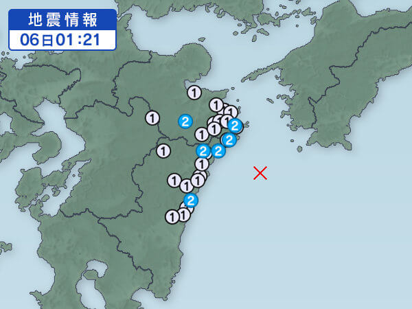 地震情報の画像