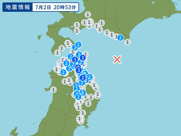 地震情報の画像