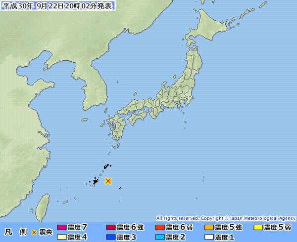 地震情報の画像