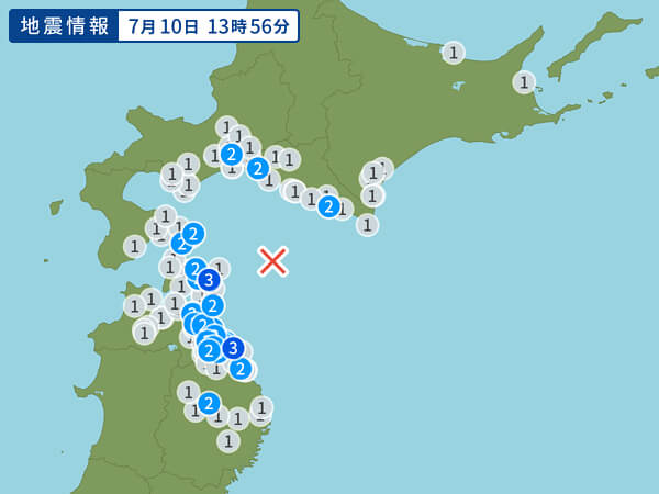 地震情報の画像