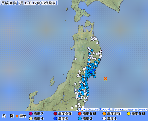 地震情報の画像