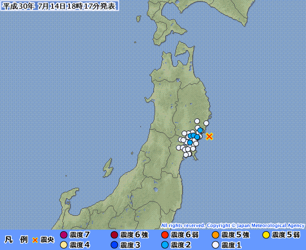 地震情報の画像