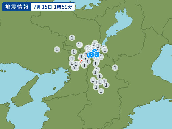 地震情報の画像