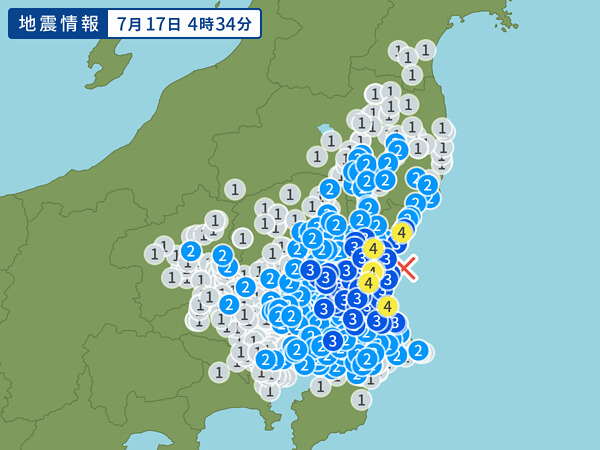 地震情報の画像