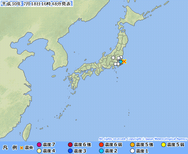 地震情報の画像