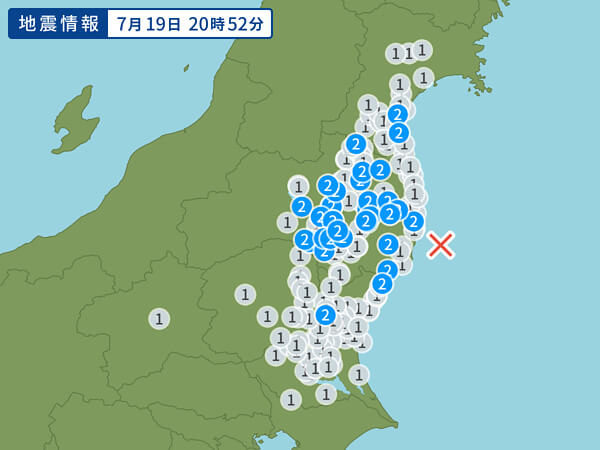 地震情報の画像
