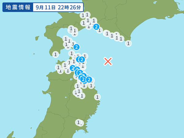 地震情報の画像
