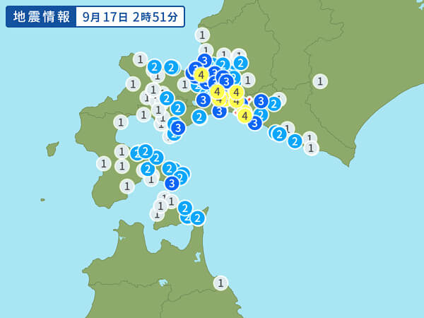地震情報の画像