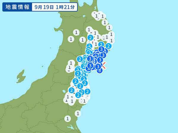 地震情報の画像