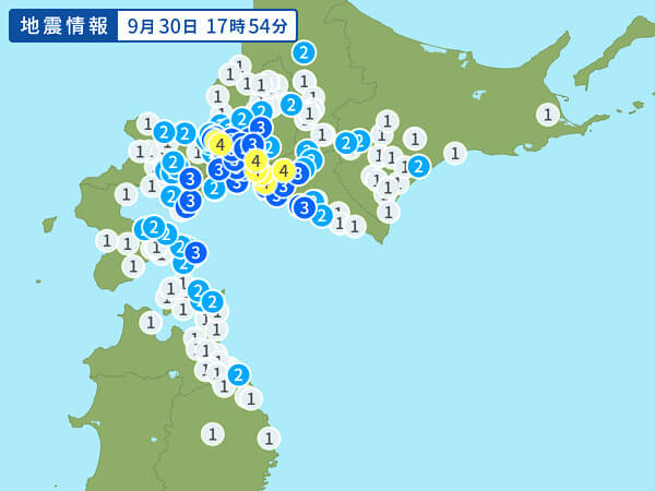 地震情報の画像