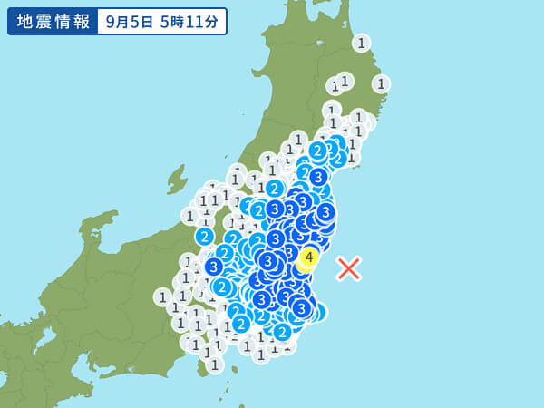 地震情報の画像