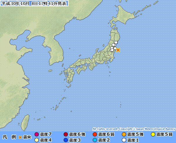 地震情報の画像