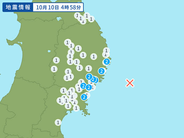 地震情報の画像