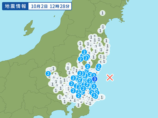 地震情報の画像