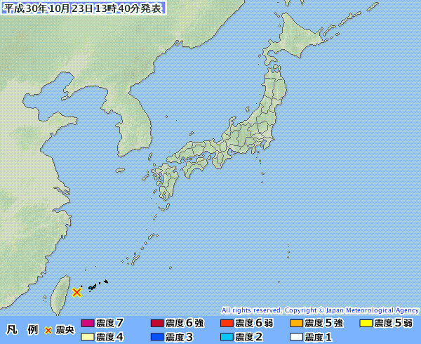 地震情報の画像