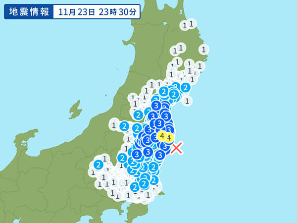 地震情報の画像