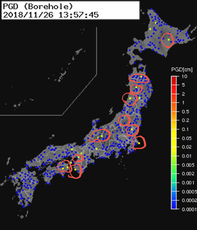 強震モニタのグラフ